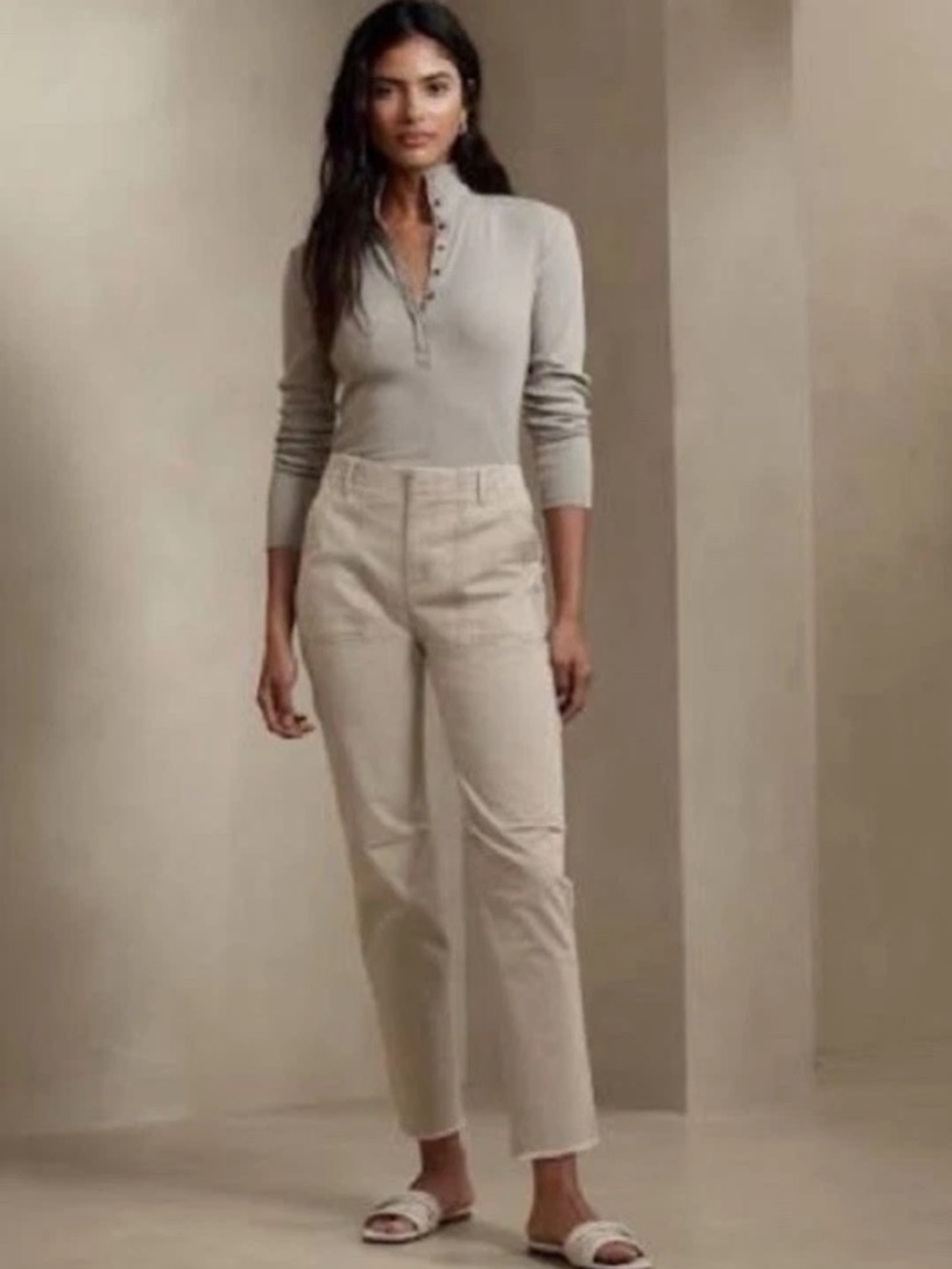 Banana Republic | Women’s Tan Girlfriend Authentic Chino Straight Leg Pant Sz 10